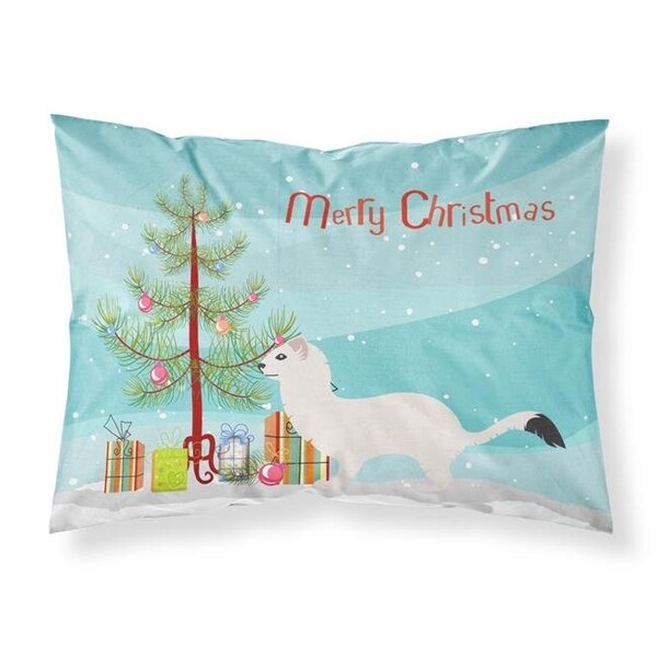 Carolines Treasures Carolines Treasures BB9239PILLOWCASE Stoat Short-Tailed Weasel Christmas Fabric Standard Pillowcase BB9239PILLOWCASE - main